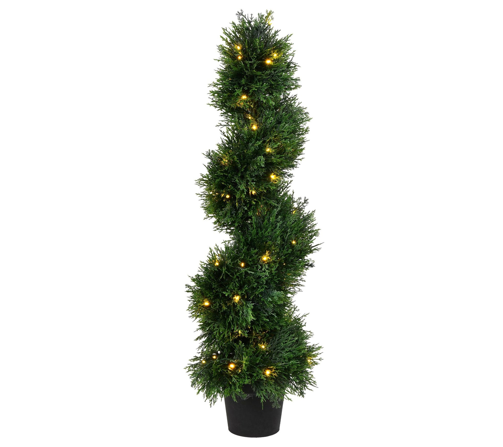 Vickerman 3' Artificial Potted Green Cedar Spiral Tree, Prelit