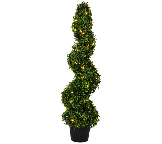 Vickerman 3' Artificial Potted Green Boxwood Spral Tree