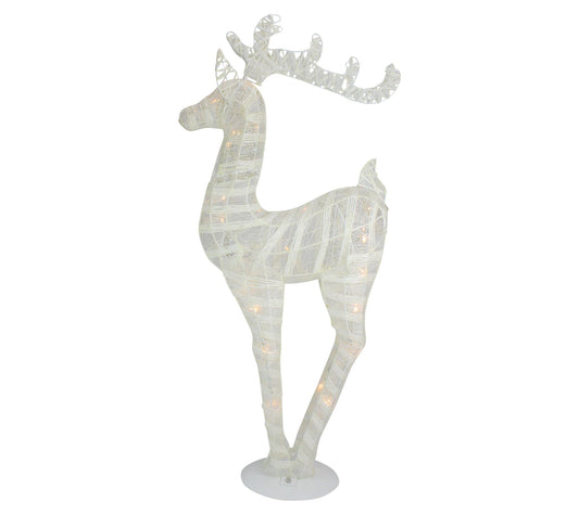 Northlight 36" White & Silver Glitter Reindeerabletop Decor