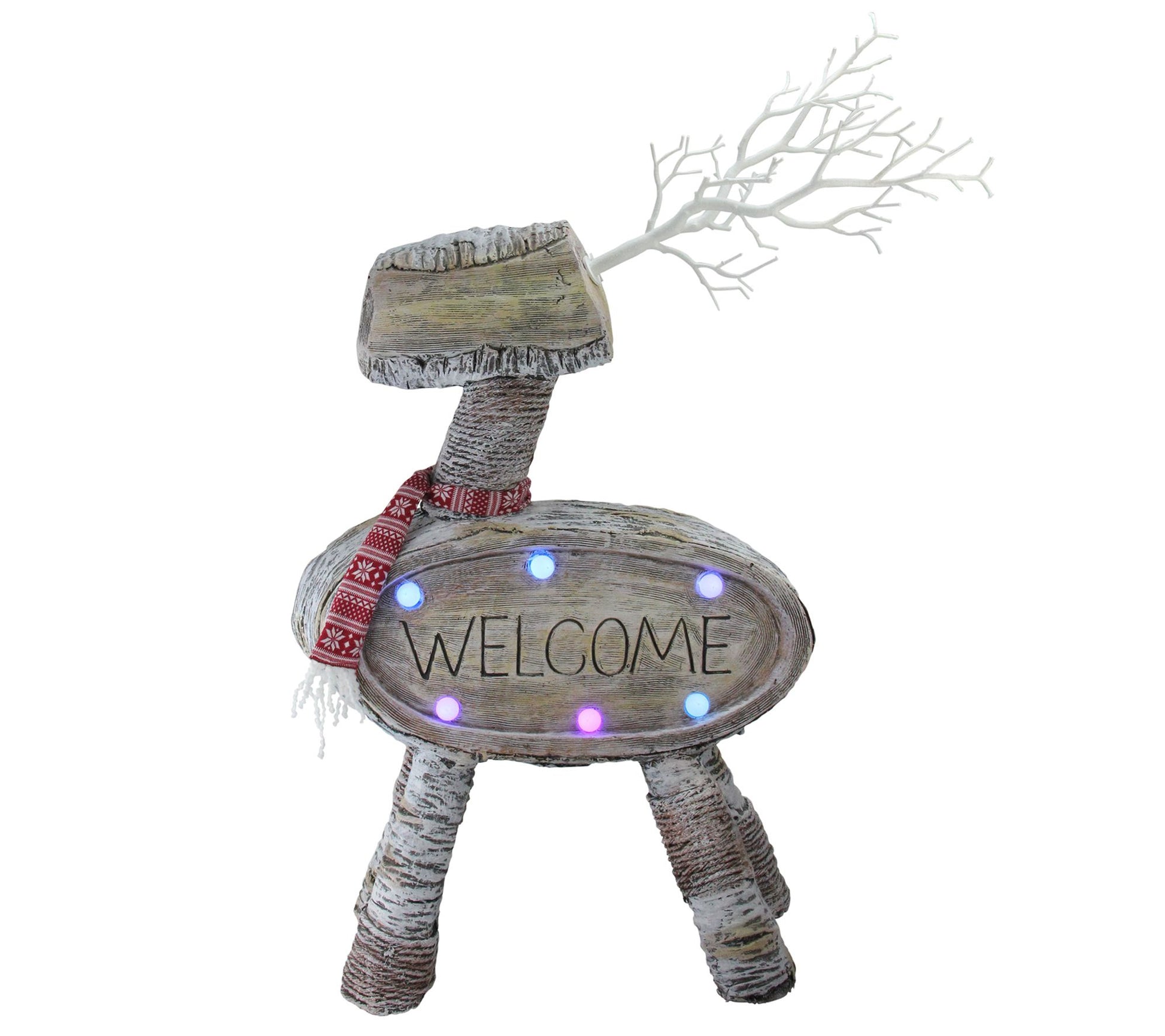 Northlight 23.5" Brown and White LED Lighted Reindeer Decor