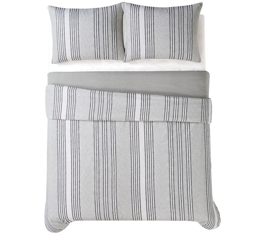 Truly Soft Kiel Stripe Twin XL 2 Piece FlannelComforter Set
