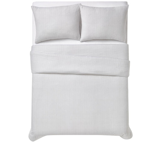 London Fog Herringbone King 3 Piece Flannel Duv et Cover Set