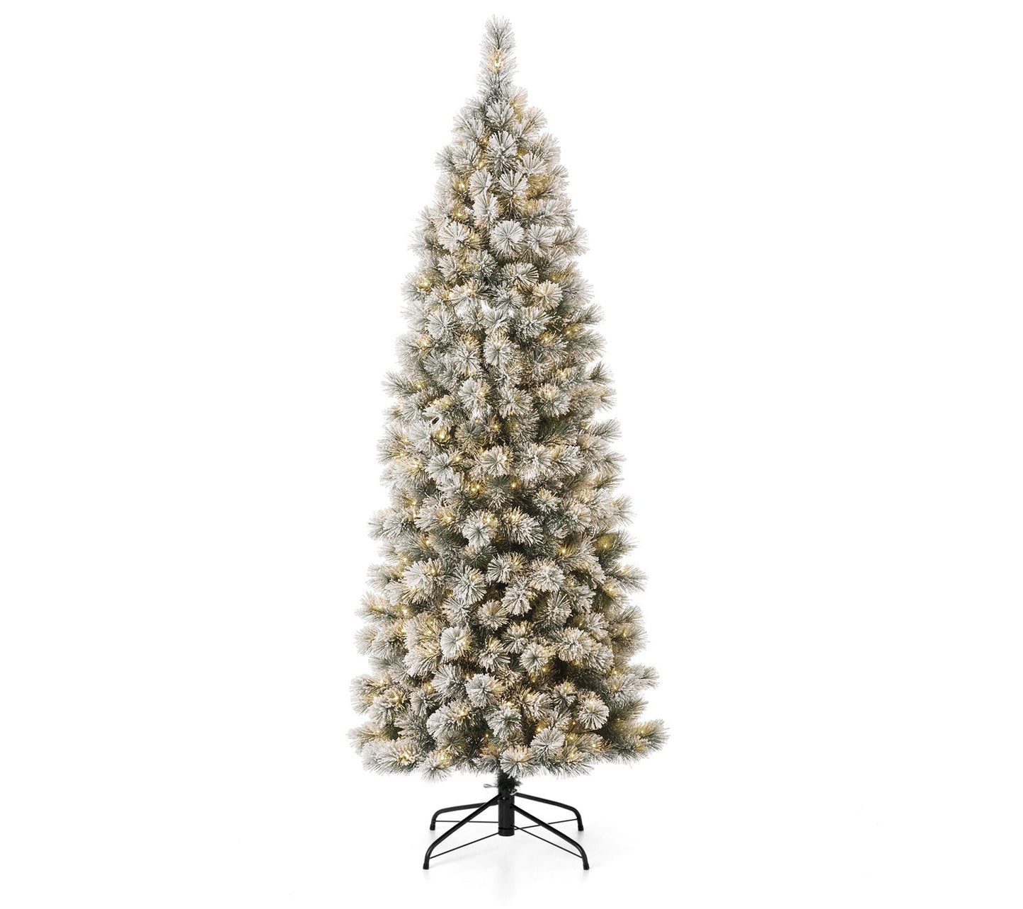 Glitzhome 7.5ft Pencil Pine LED Lighted Faux Ch ristmas Tree