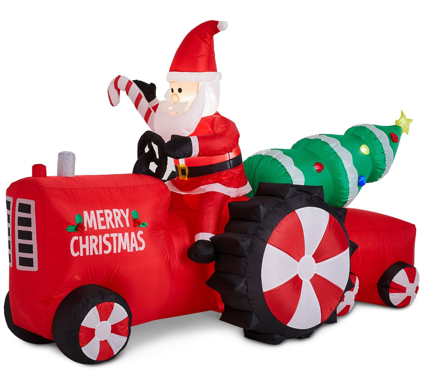 Glitzhome 11FT Lighted Santa on Tractor Outdoor Inflatable