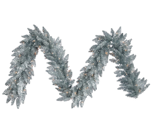 Vickerman 9' Sliver Artificial Christmas Garlan d, Warm White