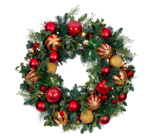 Village Lighting 30" Pre-Lit LED Wreath - Christmas Classic