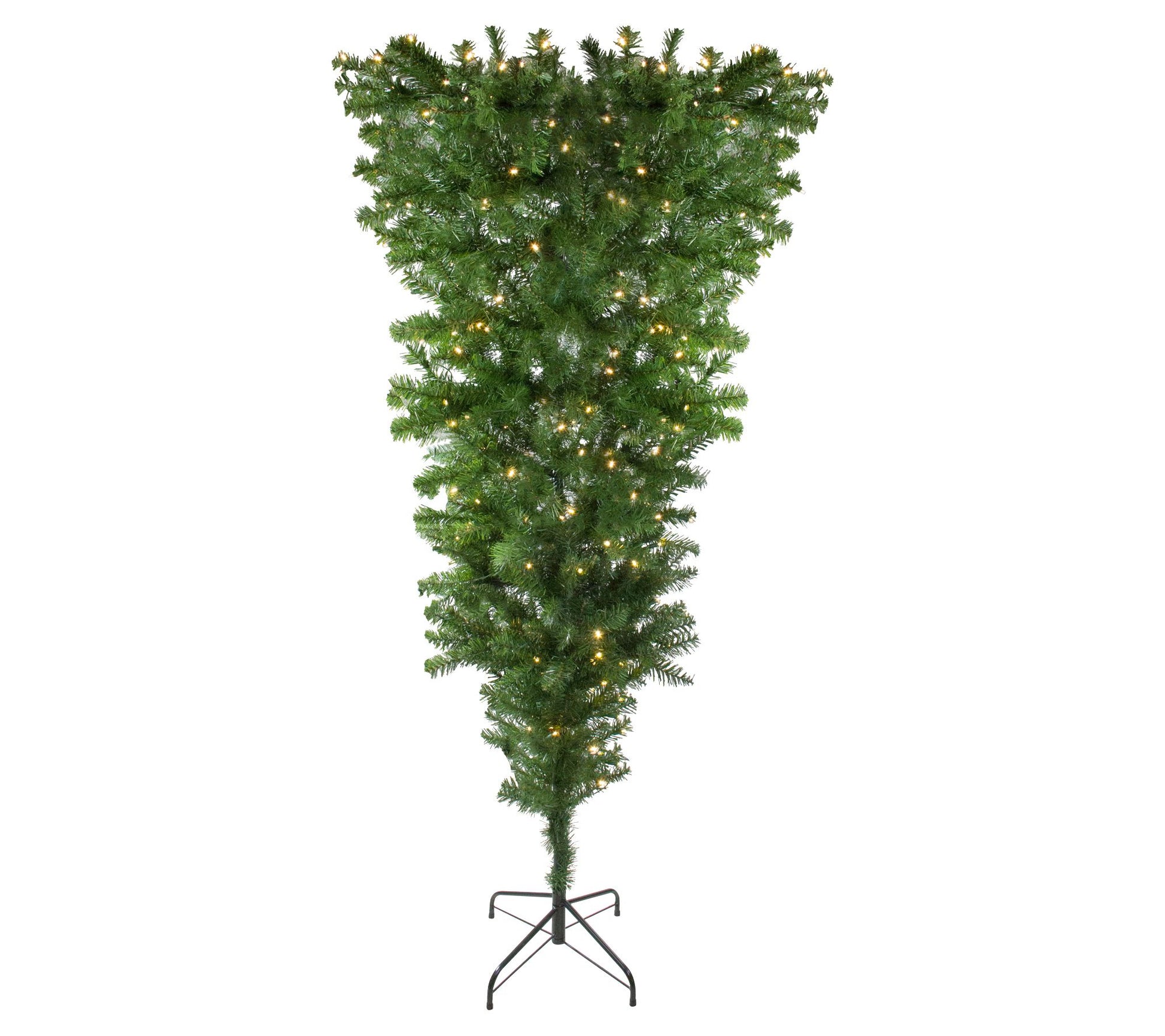 Northlight 6.5' Upside Down Spruce Christmas Tre w/LED Lights