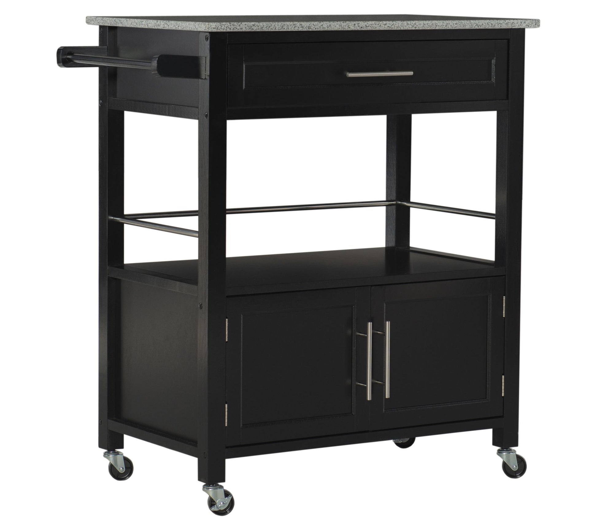 Linon Home Colby Kitchen Cart with Granite Top & Drawer