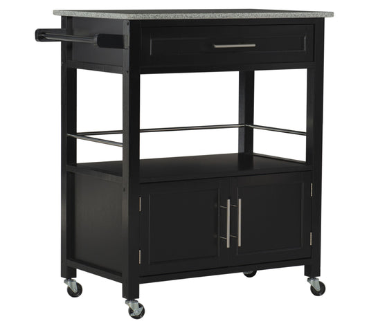 Linon Home Colby Kitchen Cart with Granite Top & Drawer