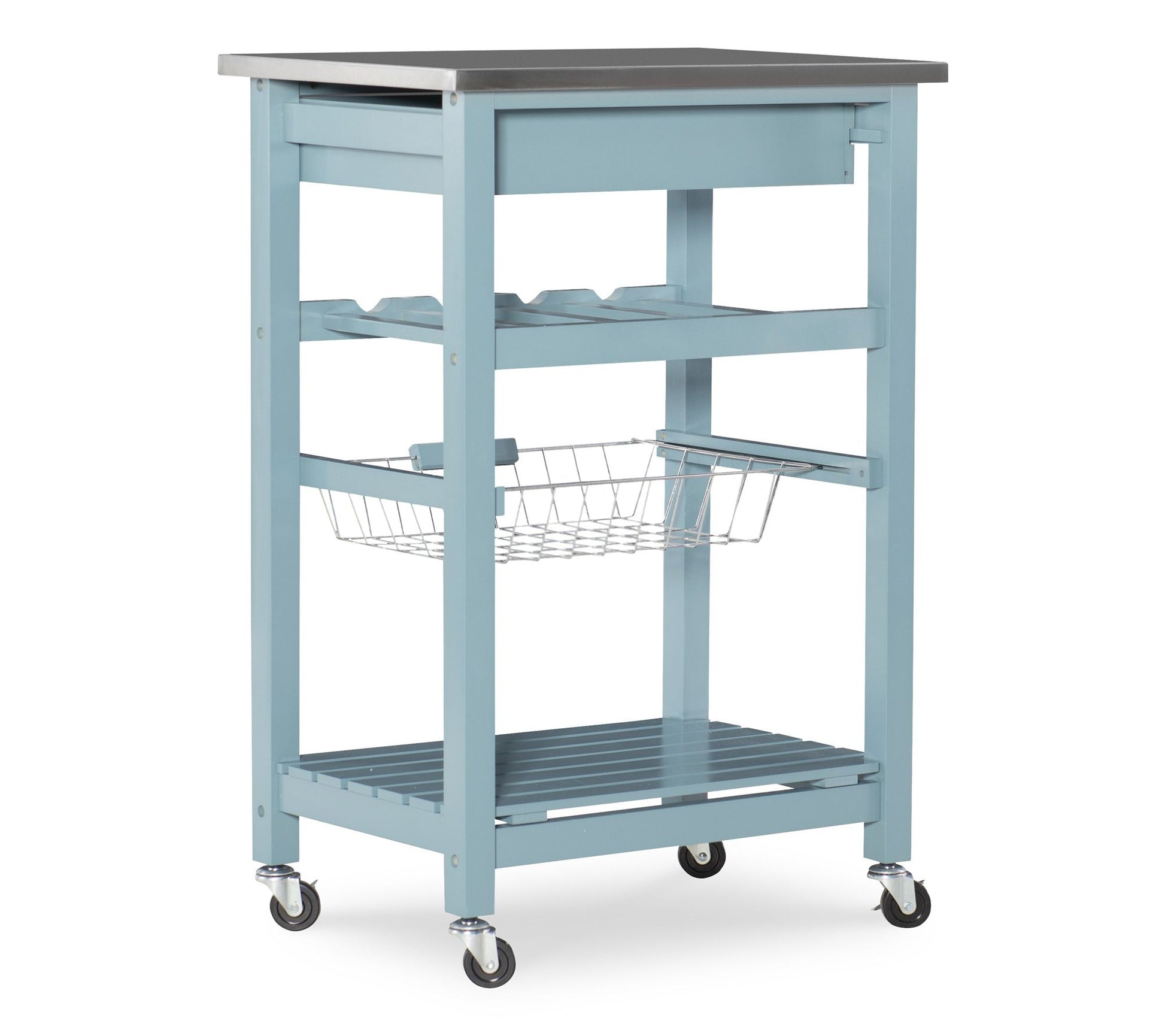 Linon Home Rowan Kitchen Cart with Wheels and D rawer