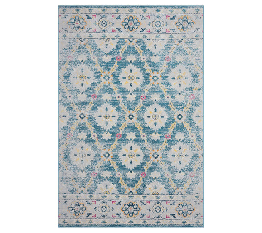 Ox Bay Floral Transitional Boho Indoor Outdoor Rug, 7' x 9'