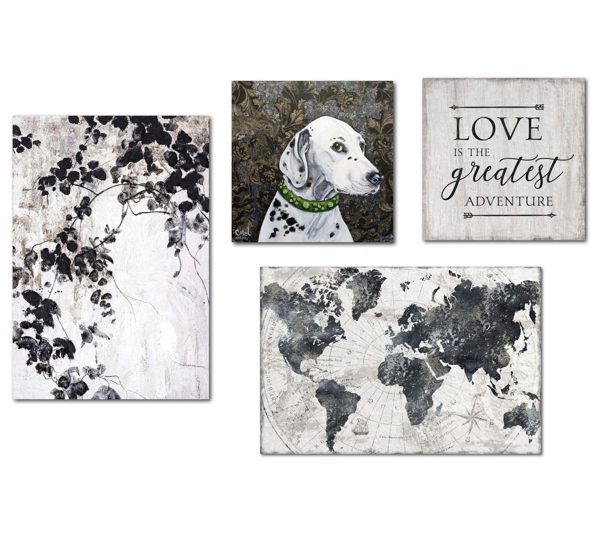 Courtside Market Gray Hues Contemporary II 4-Pi ece Canvas Set