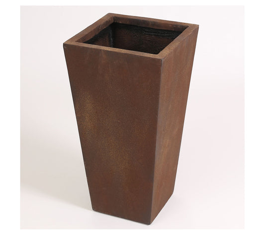LuxenHome Rustic Brown 24" Tall Angled Planter