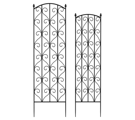 Nature Spring Scrolling Garden Trellis 2-PieceSet, Black