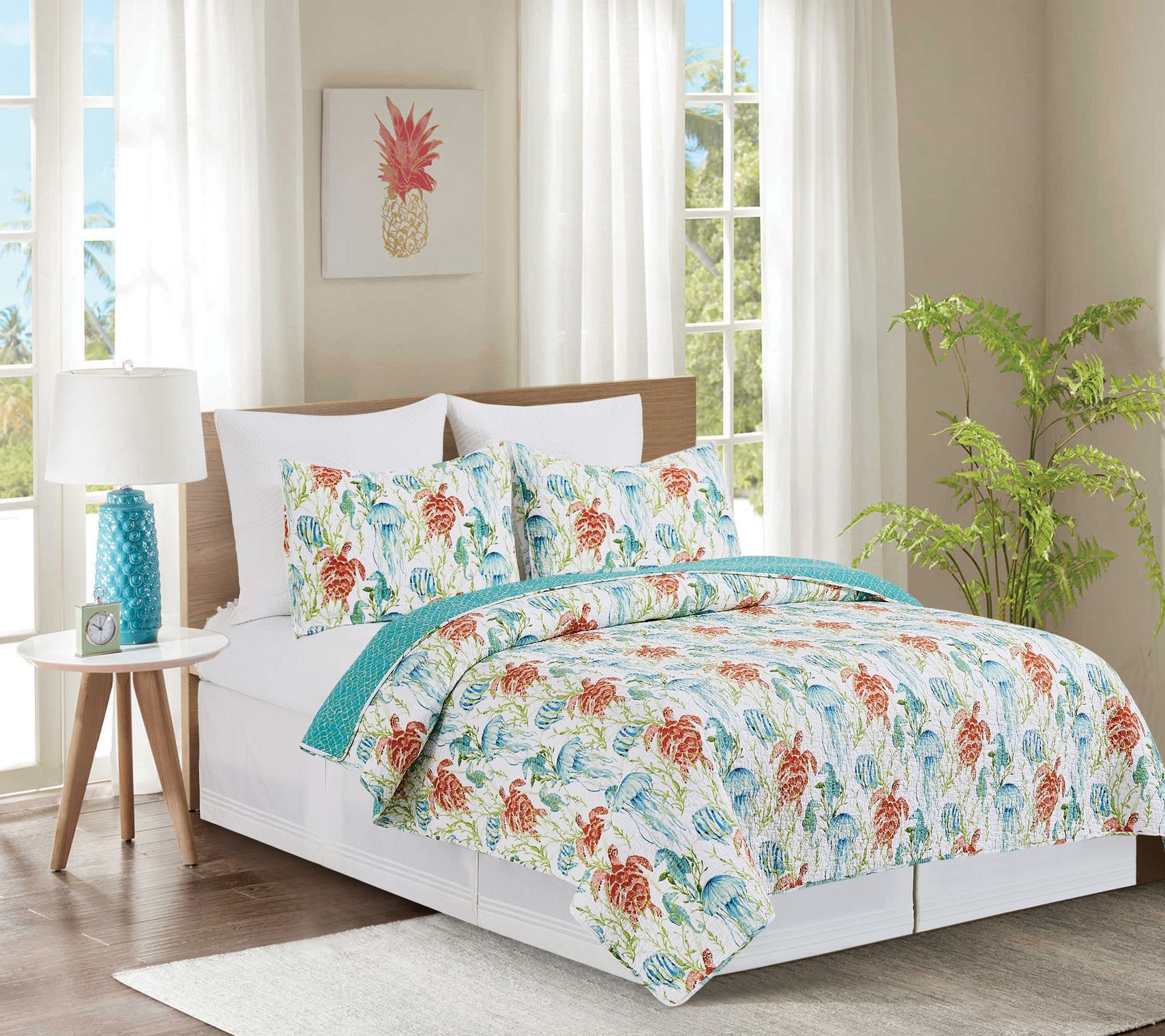 Paradise Sound 2-Piece Cotton Twin Quilt Set byValerie