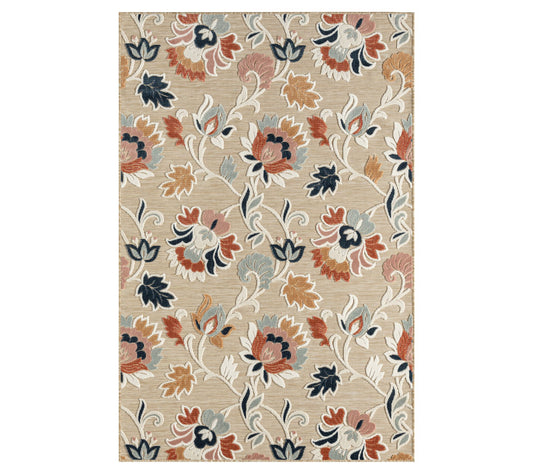 Ox Bay Floral Filigree 5' x 7' Indoor Outdoor Area Rug