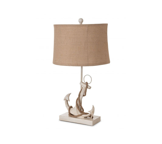 Set of 2 Tan and White Anchor Table Lamps