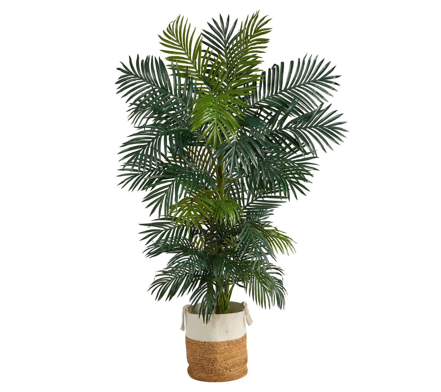 Nearly Natural 6.5' Golden Cane Artificial Palm Tree/Planter