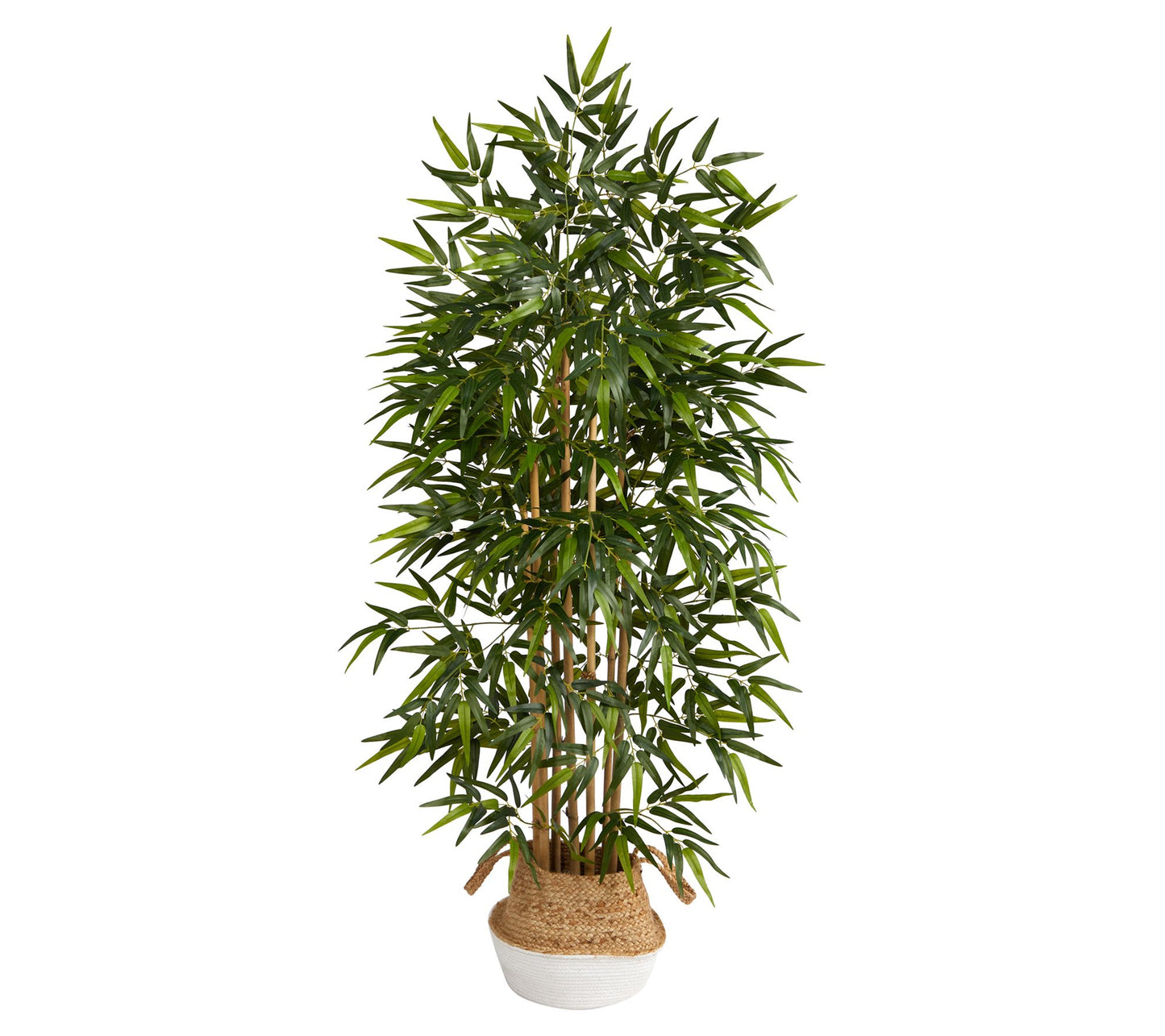 Nearly Natural 64" Bamboo in Boho Chic Woven Planter