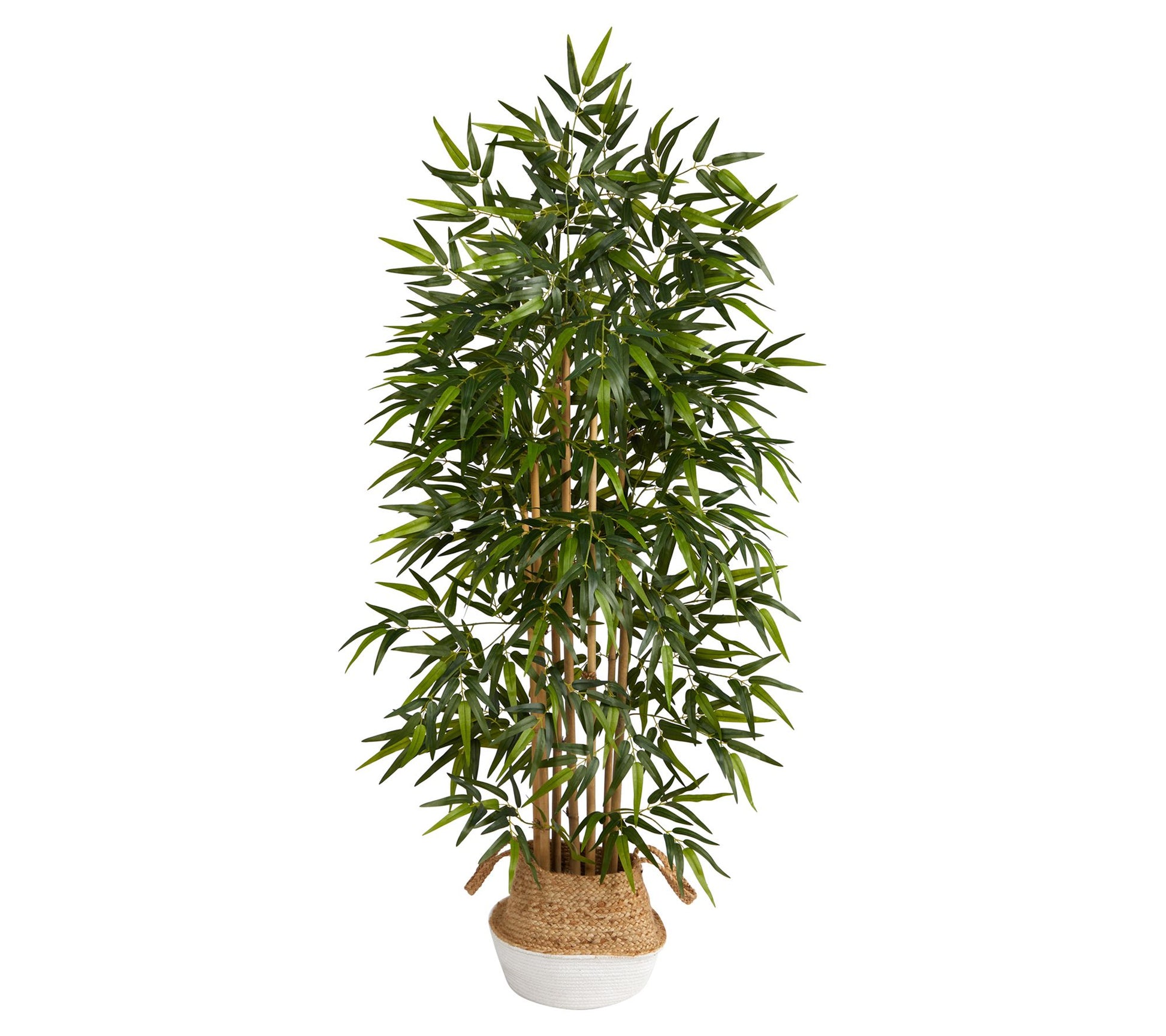 Nearly Natural 64" Bamboo in Boho Chic Woven Planter