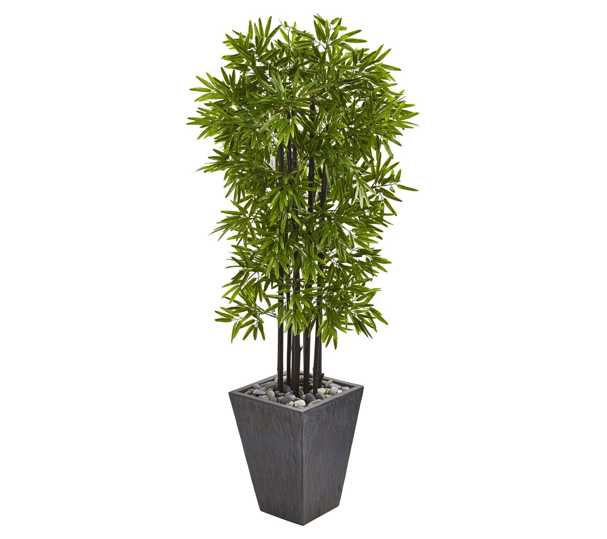 Nearly Natural 61in.  Bamboo in Slate Planter UV Resistant