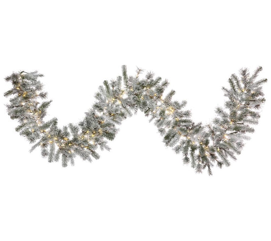 Vickerman 9' x 14" Flocked Kiana Garland 3mm 200WW