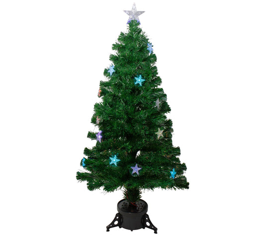 Northlight 4' Potted Pine Star Xmas Tree Multicolor Lights