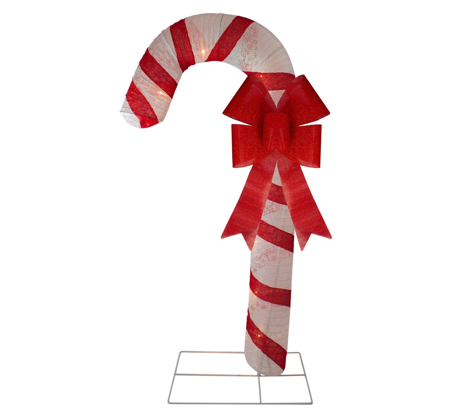 Northlight 72" Pre-Lit Red & White Glitter Candy Cane Decor