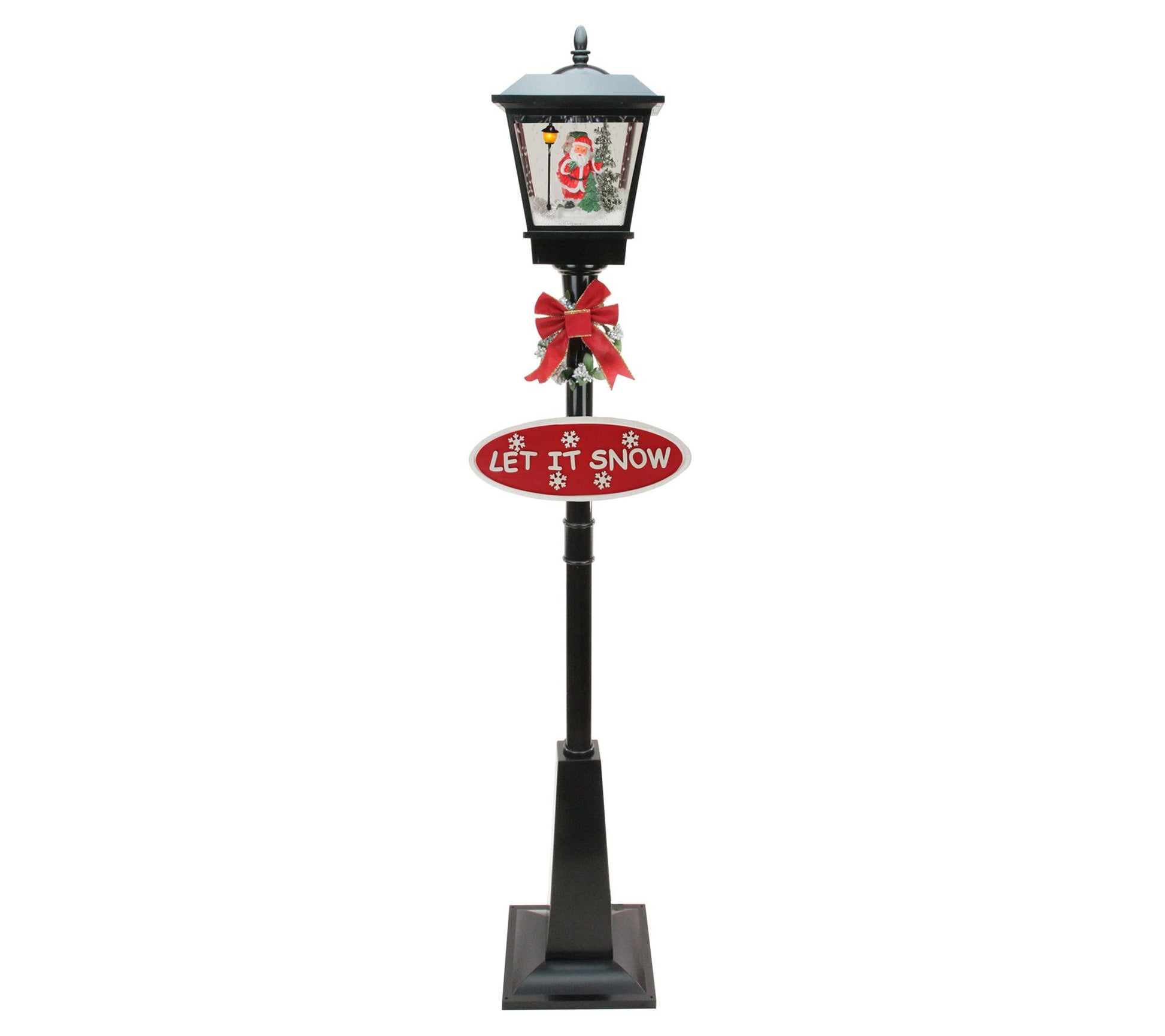 Northlight 70.75" Musical Santa Vertical Snowing Street Lamp