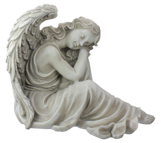 Northlight 19" Gray Peaceful Resting Angel Garden Statue