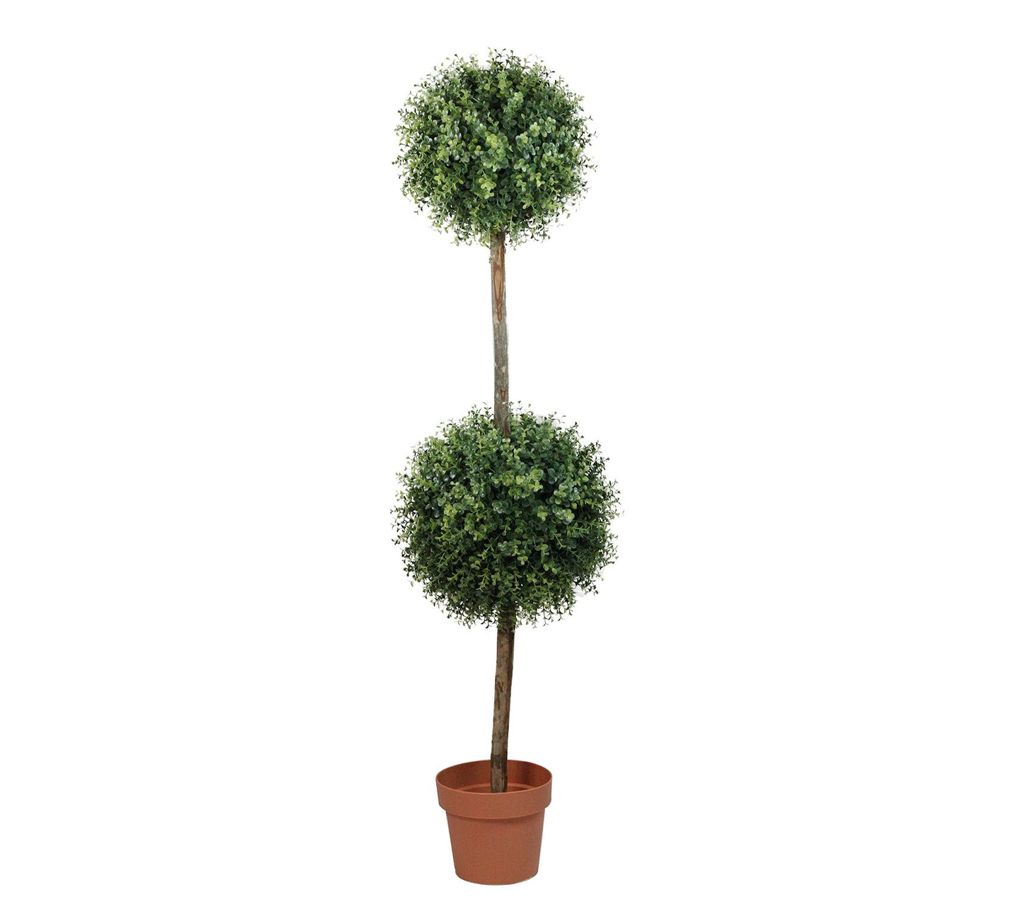 Northlight 4.5' Potted 2-Tone Boxwood Double Ball Topiary Tree