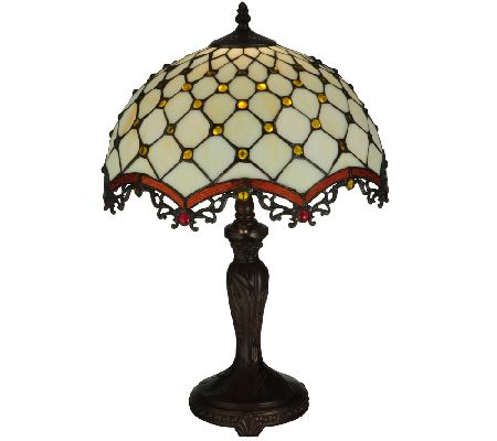 Meyda Tiffany-Style Diamond & Jewel Table Lamp