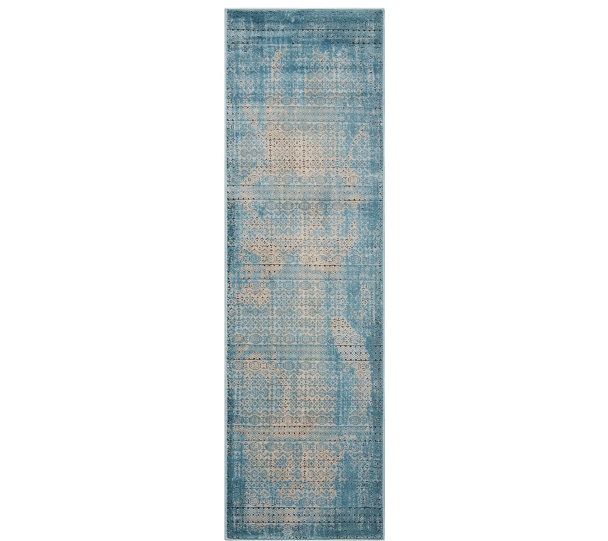 Nourison Karma Blue 2'2" x 7'6" Runner