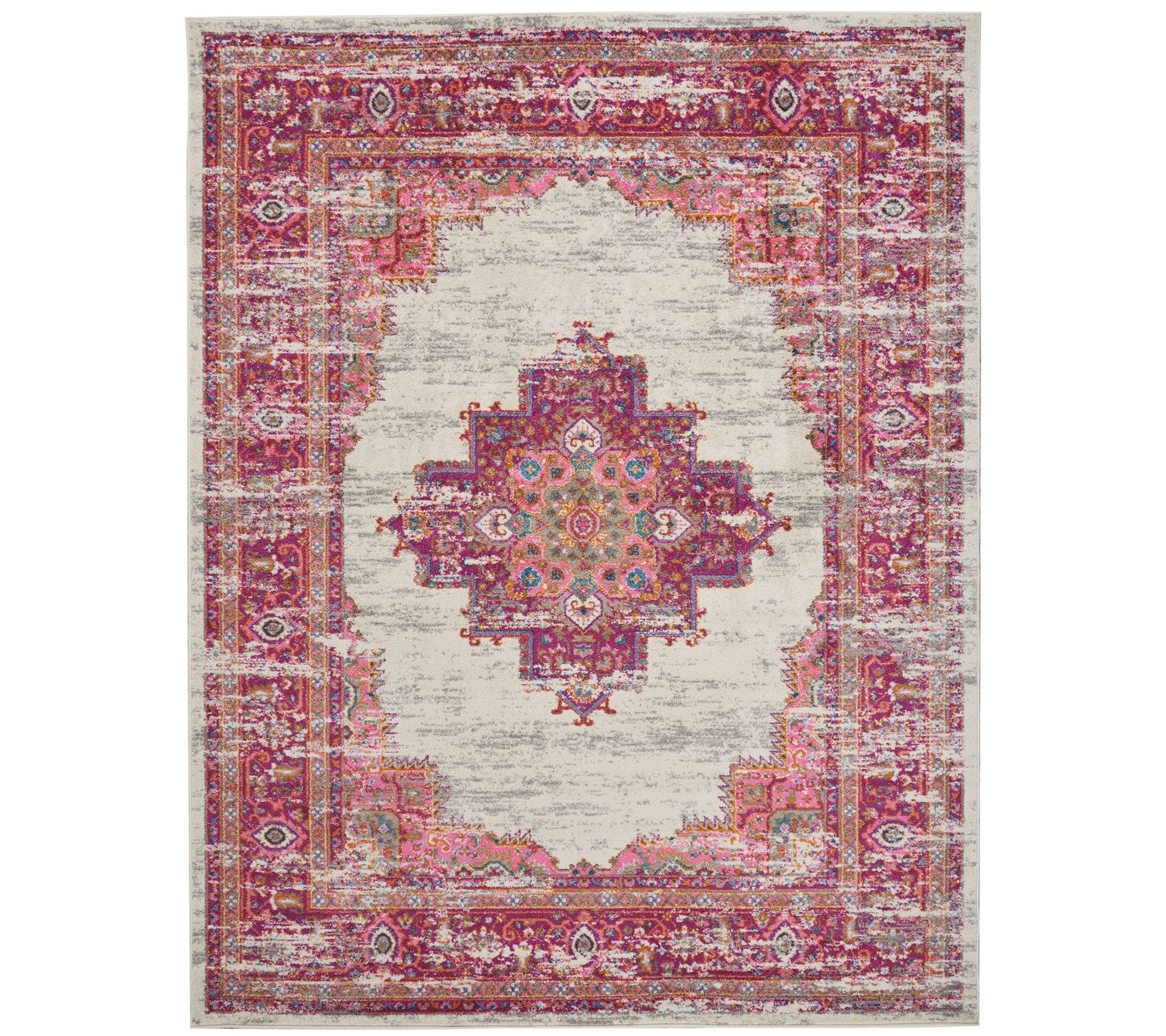 Nourison Passion Ivory/Fuchsia 8' x 10' Area Rug