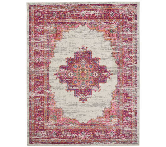 Nourison Passion Ivory/Fuchsia 8' x 10' Area Rug