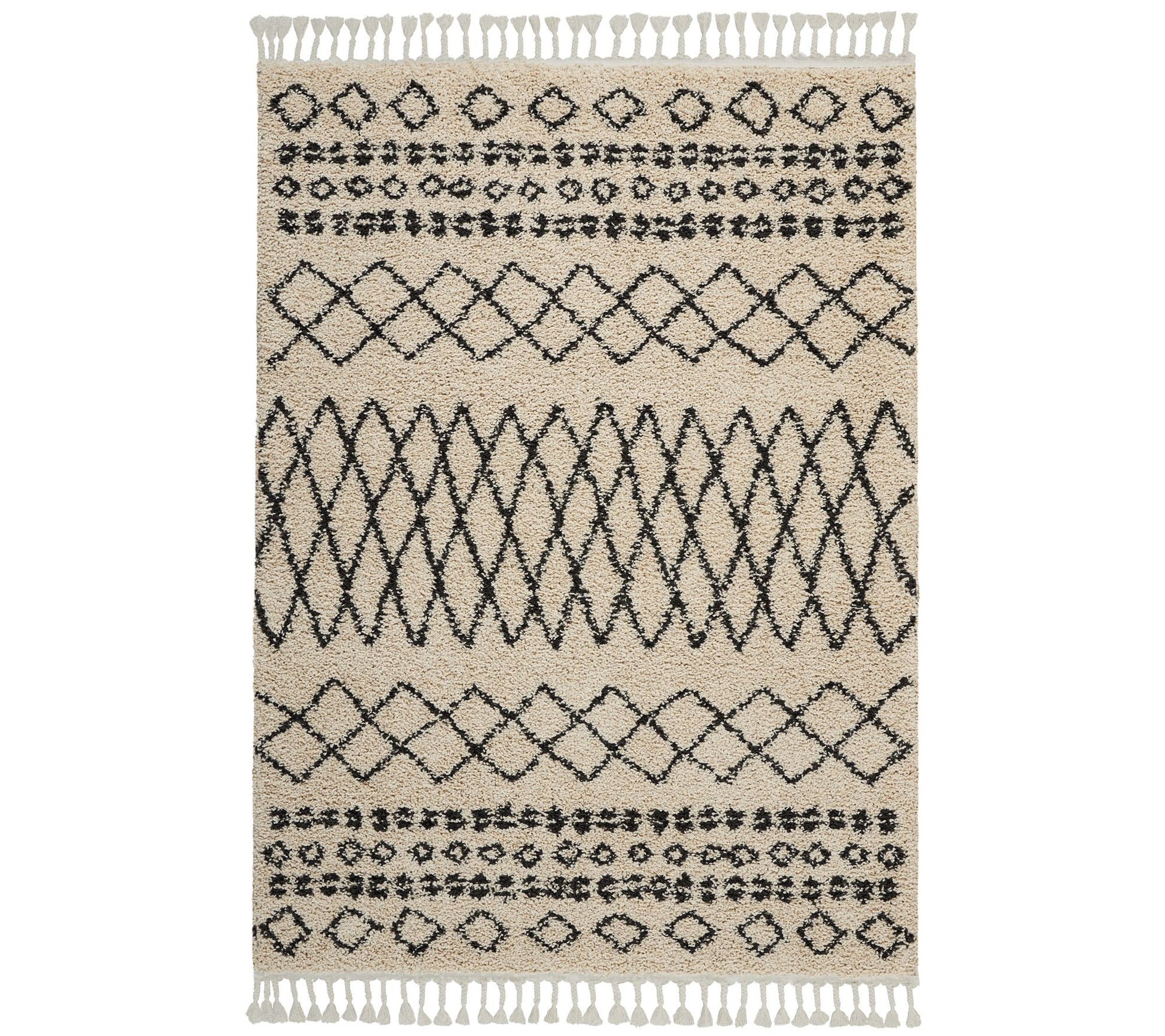 Nourison Moroccan Marrakesh Shag Cream 5'3" x 7'11" Area Rug