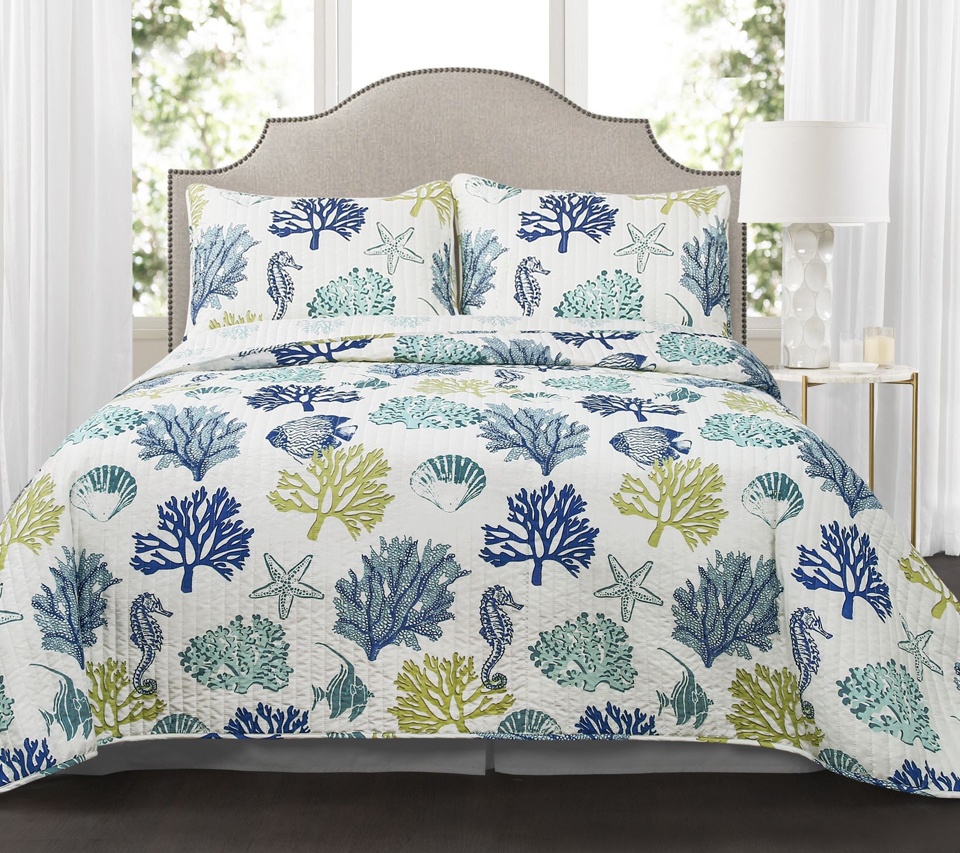 Coastal Reef 3-Piece Full/Queen Quilt Set by Lush Decor