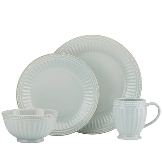 Lenox French Perle Groove Ice Blue 4-Piece Place Setting