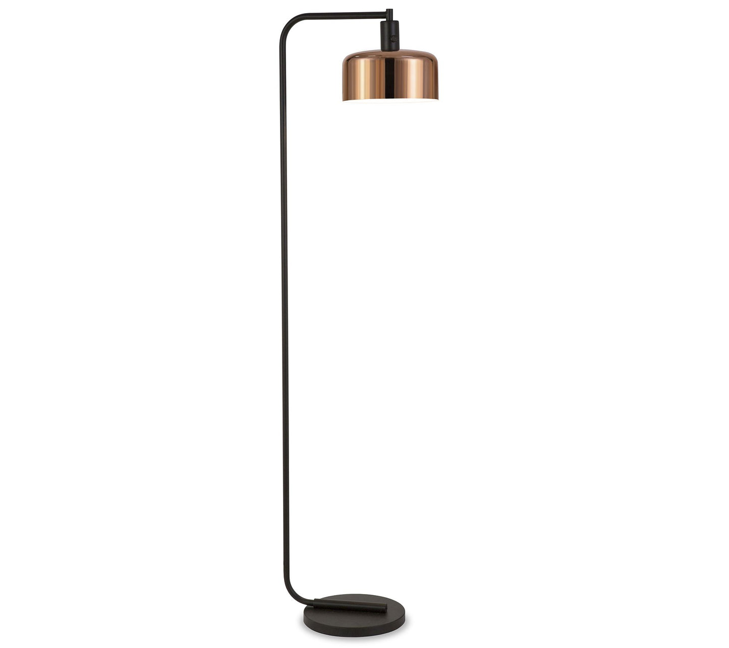Hudson & Canal Cadmus Industrial Floor Lamp with Copper Shade