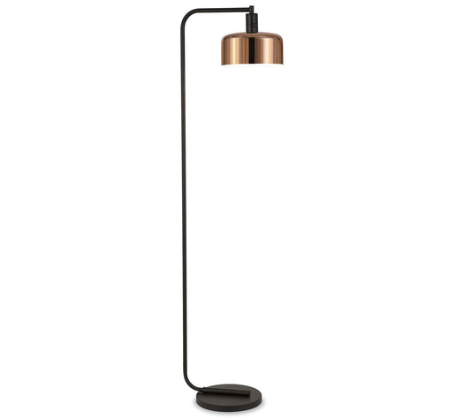 Hudson & Canal Cadmus Industrial Floor Lamp with Copper Shade