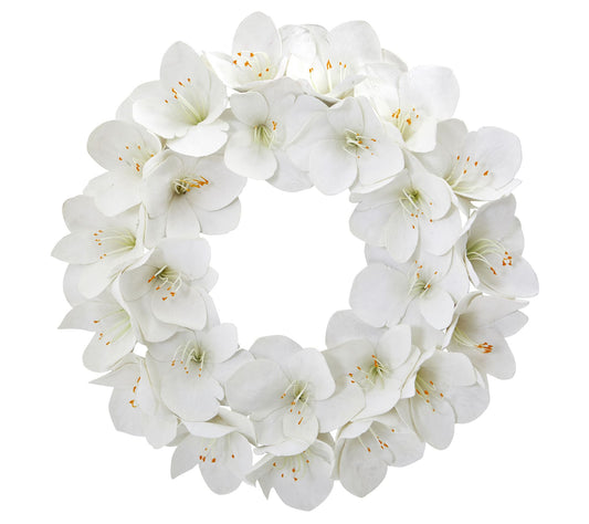 24" Amaryllis Artificial Wreath by Nearly Natural
