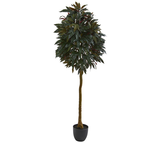 6' Artificial Red Mango Leaf Tree by Nearly Natural