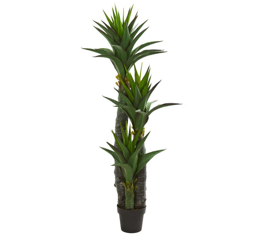 5' Decorative Yucca Tree in Planter by Nearly Natural