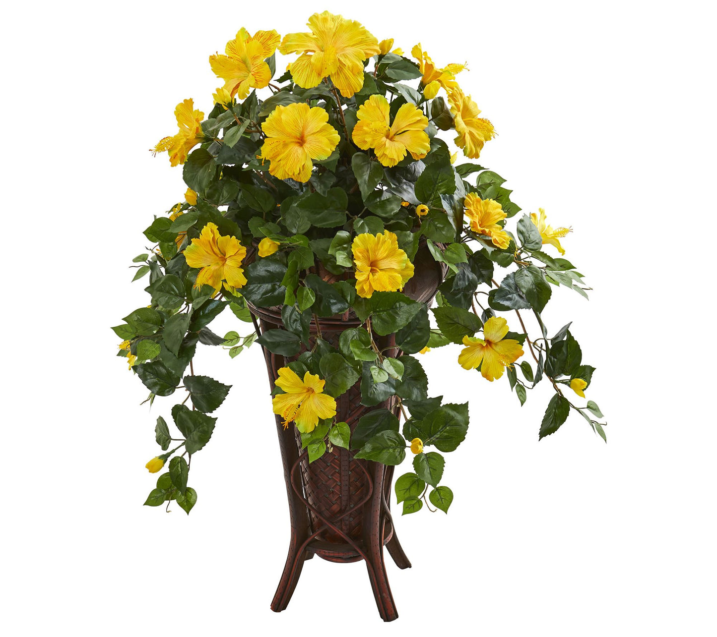 Hibiscus Artificial Plant in Stand Planter by Nearly Natural