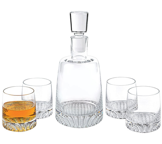 Badash Crystal Park Avenue European 5-Piece Whiskey Set