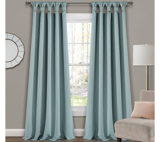 Insulated Knotted Tab Top Blackout 52"x95" Wind ow Panels