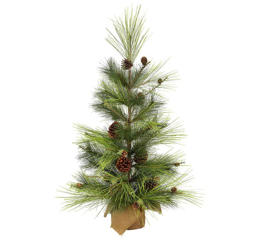 Vickerman 4' x 25" Larkspur Pine Tree with Burlap Base
