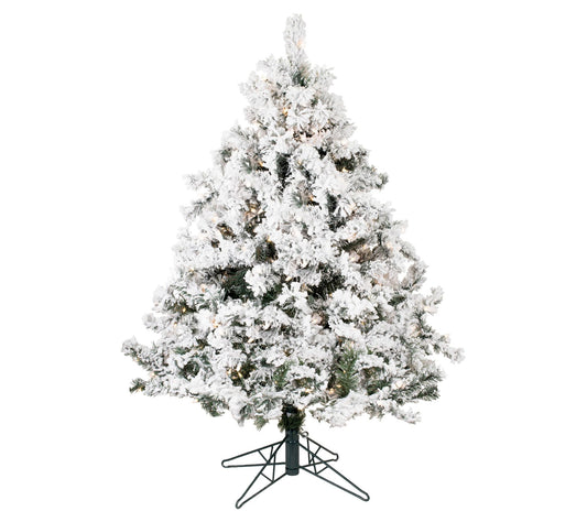 4.5' x 44" Flocked Alaskan Tree Dura-Lit by Vickerman