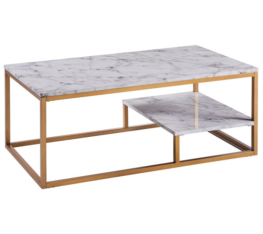 Teamson Home Marmo Coffee Table - Faux Marble/rass