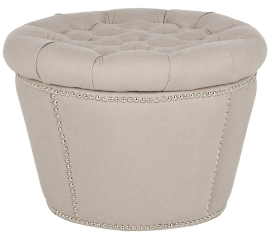 Safavieh Vanessa Storage Ottoman with Nickel Nail Heads